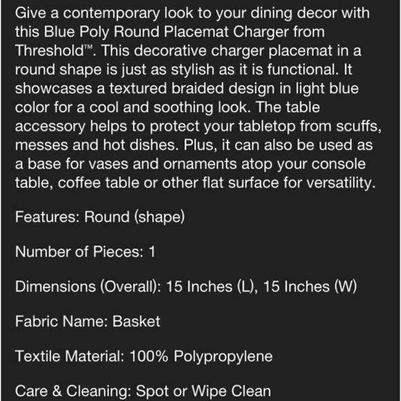 4 Threshold’s Plate Charger  - Picture 5 of 6